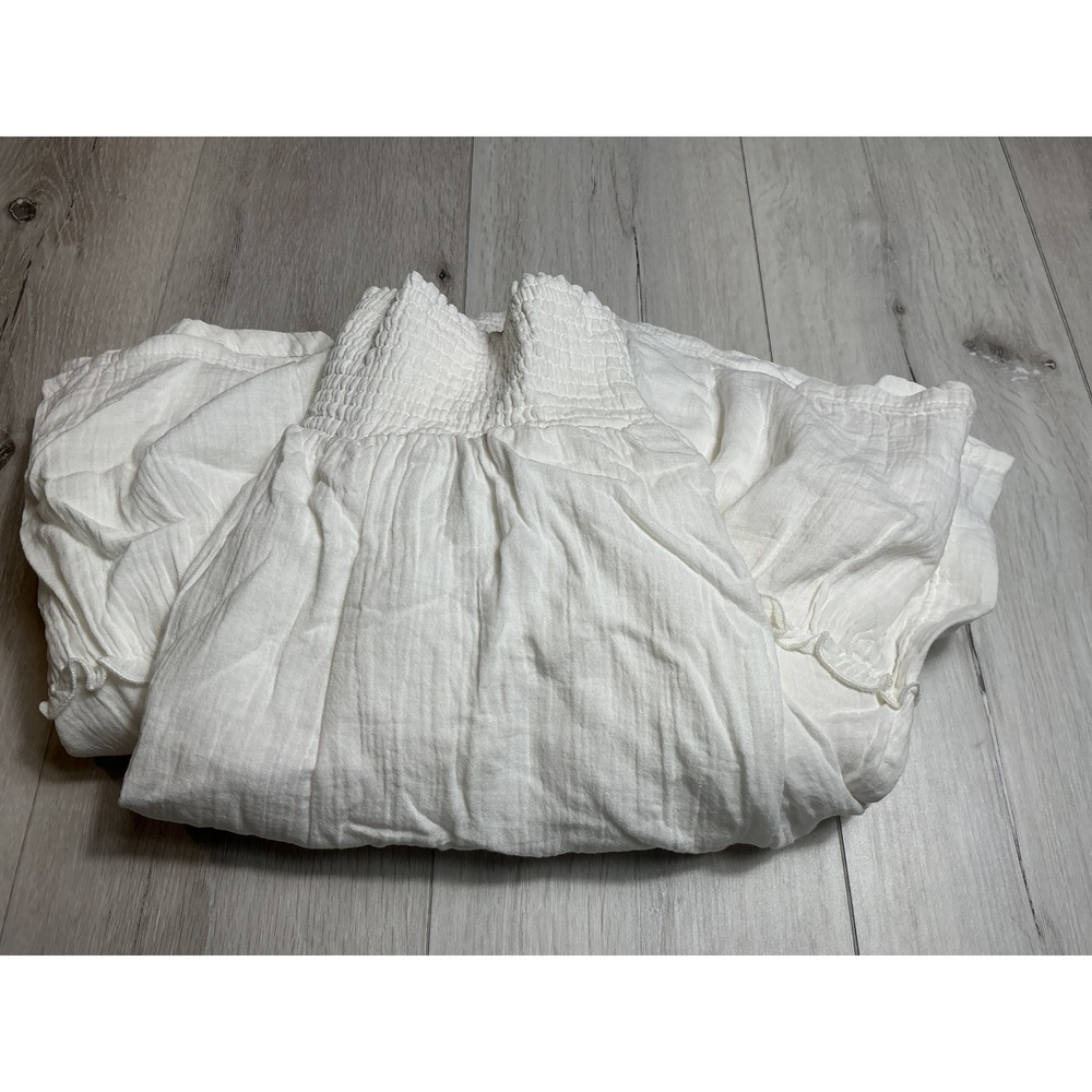 Quince 100% Organic Cotton Gauze Smocked Maxi Skirt Small White New‎ w/ Tags - Picture 8 of 8